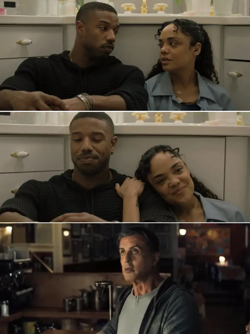 6. Creed and Creed II, starring Michael B. Jordan (Erik Killmonger), Tessa Thompson (Valkyrie), and Sylvester Stallone (Stakar Ogord)