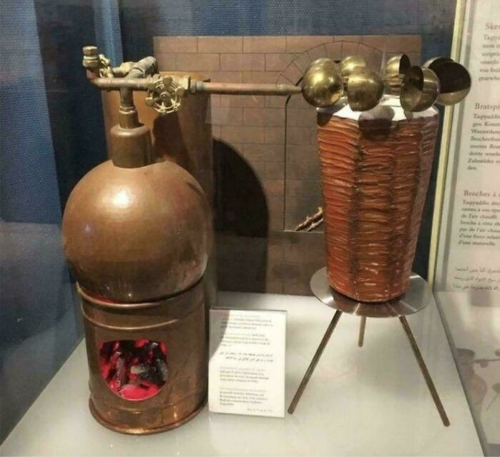 "Apparently, A Turkish Man Invented The Steam Engine 200 Years Before The Industrial Revolution, But He Only Made It To Spin Döner Kebabs"