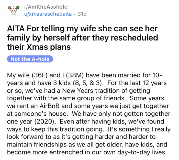 The OP posted about how his Christmas didn't quite go as planned.