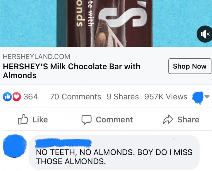 8. Boy, do I miss those almonds