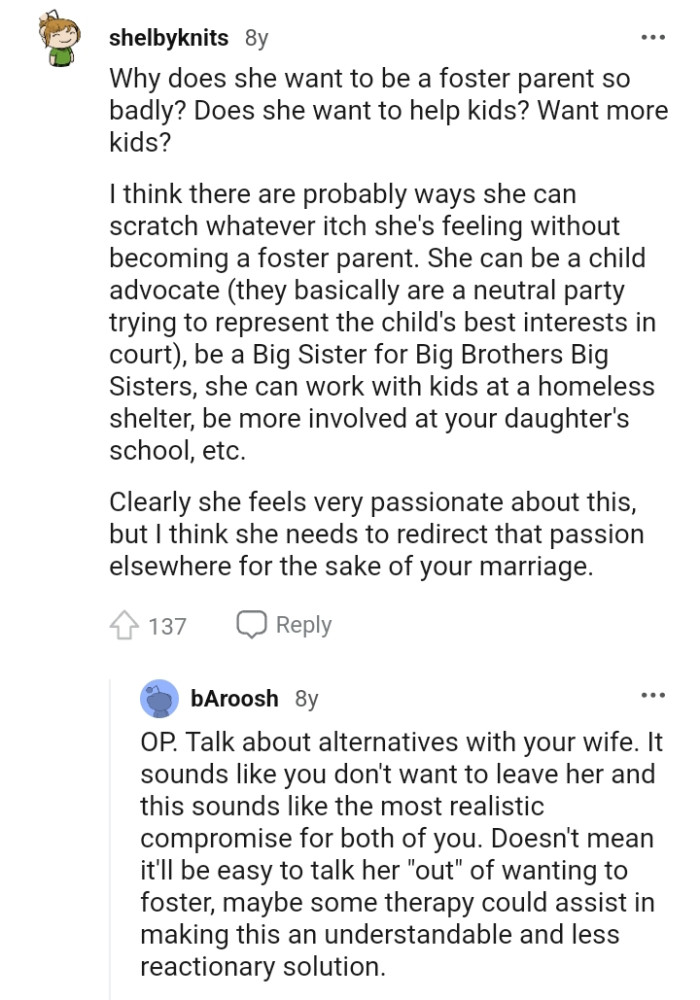 She can choose to work with kids at homeless shelters