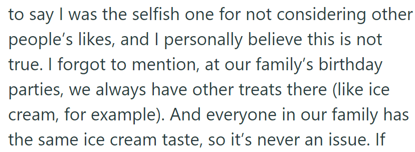 Her mother told her she was being selfish: