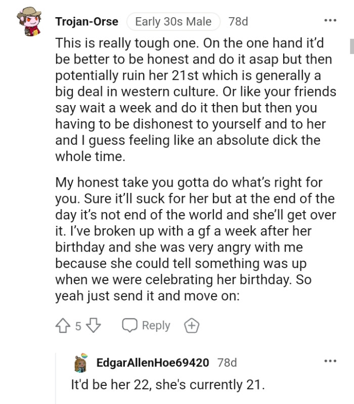 It's a really tough one for this Redditor