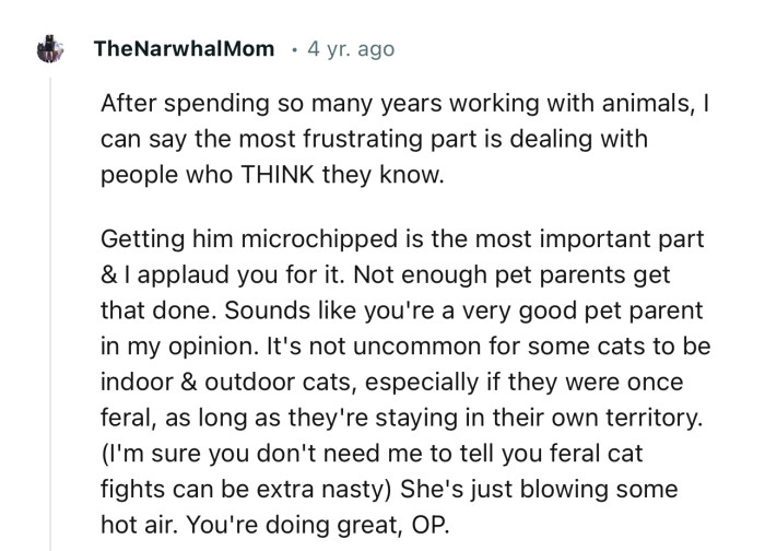 “She's just blowing some hot air. You're doing great, OP.”