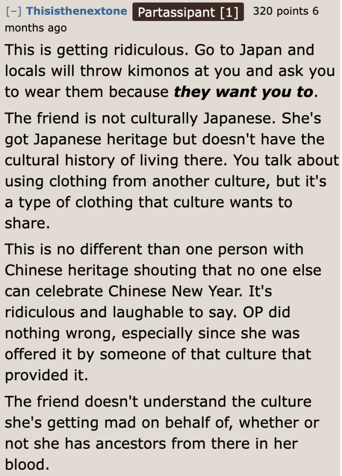 If this were from the perspective of a Japanese person, they wouldn't mind. In fact, people from that country would encourage it.