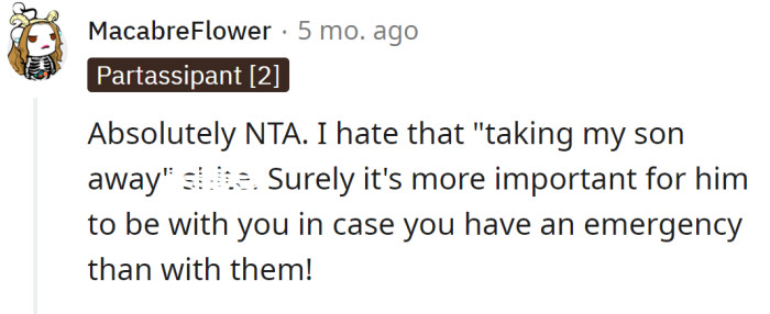 But his parents don't think so