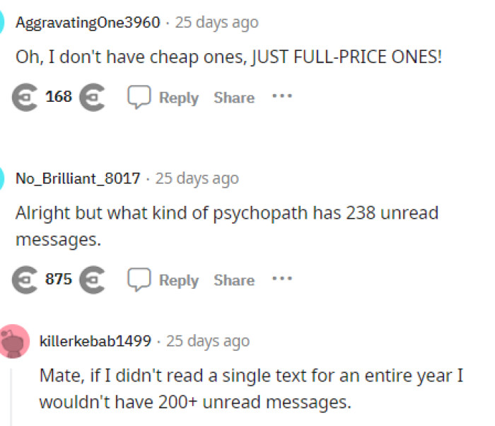 People came to the comments with witty remarks and tons of jokes about the situation and how they could have responded to the question.