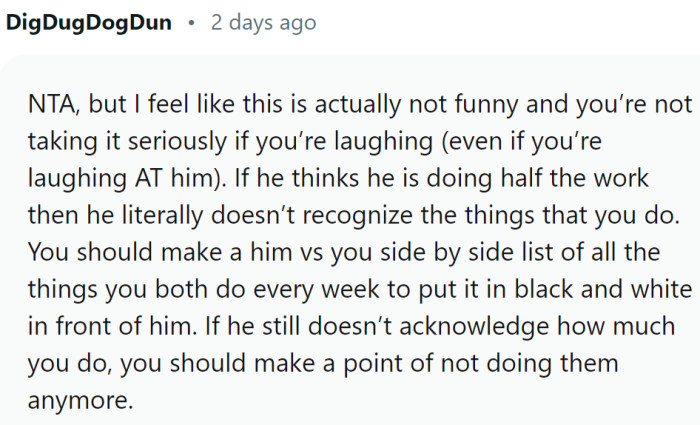 If he can’t take a hint, maybe she should make a list for him