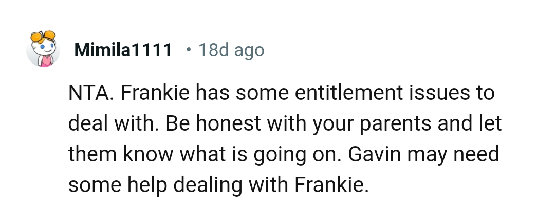 Let's head into the comments section and find out what other Redditors have to say regarding the story