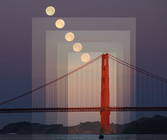 “Fifteen Minutes Of Moonset And Sunrise Over The Golden Gate” By Fredric Walder