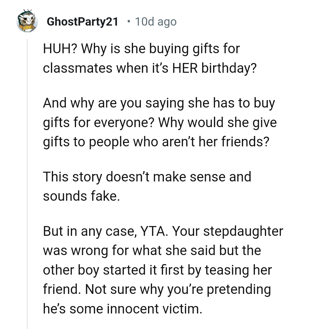Why would she give gifts to people who aren't her friends?