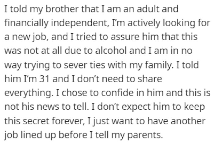 OP just wanted to keep this a secret until she found another job