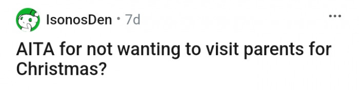 The OP starts off her story: