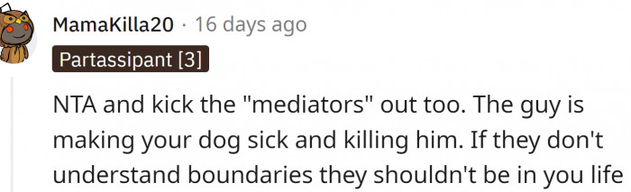 Redditors agree - OP was right