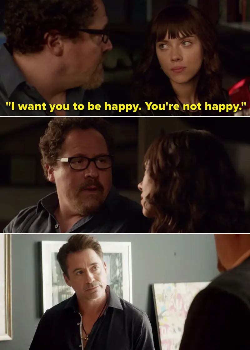 11. Chef, starring Jon Favreau (Happy Hogan), Scarlett Johansson (Black Widow), and Robert Downey Jr. stars (Tony Stark/Iron Man)