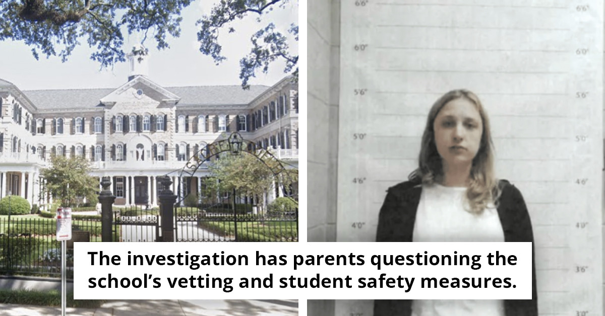 Teacher at all-girls private school taken into custody following mother's discovery of purported inappropriate messages on student's device.