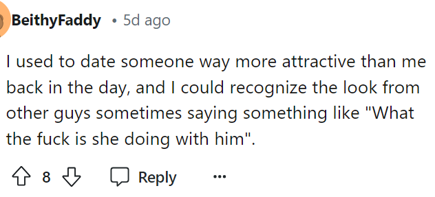 This is so interesting, but it's definitely something we've seen before in relationships where one partner is much more attractive than the other.