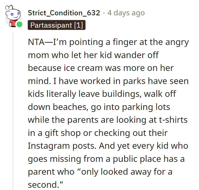 Ice cream vs. Instagram: the ultimate distraction duel! NTA, but keep an eye on those park wanderers!