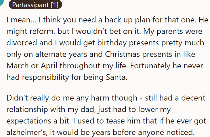 A Redditor Pointed Out the Fact That She Should Plan a Backup for Other Holidays