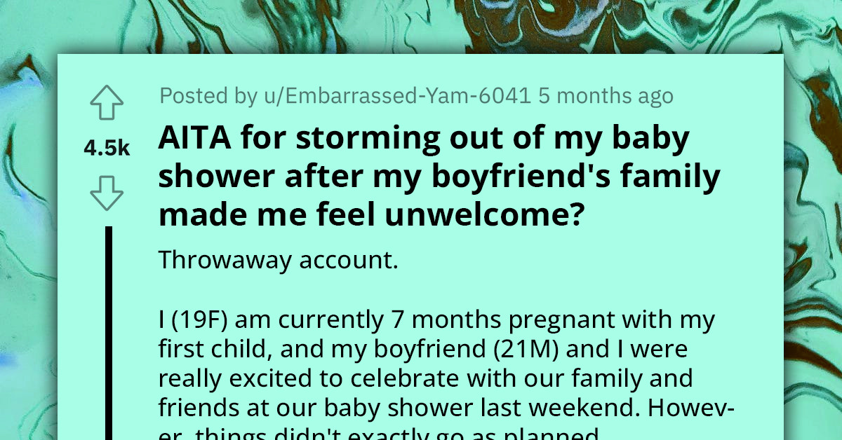 Pregnant Teen Storms Out Of Her Own Baby Shower After Boyfriend's Family Made Her Feel Unwelcome