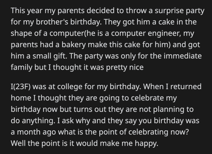 They had a fight again and OP was called an a**hole