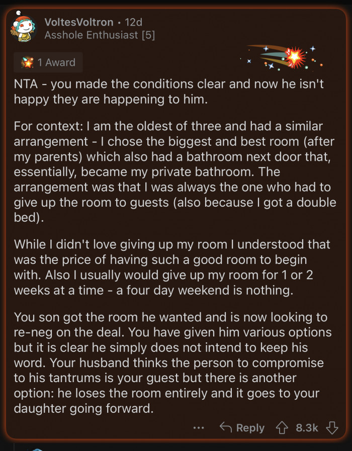 The conditions were clear from the beginning.