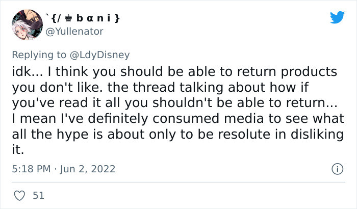 Once you have consumed a piece of media, it is simply distasteful to return it just to 'save some money.'