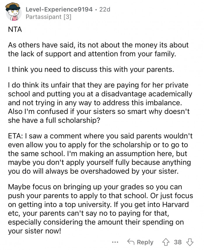 OP will always be overshadowed by her sister if she doesn't do something about it.