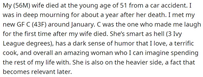 OP lost his wife, but thankfully he found love again