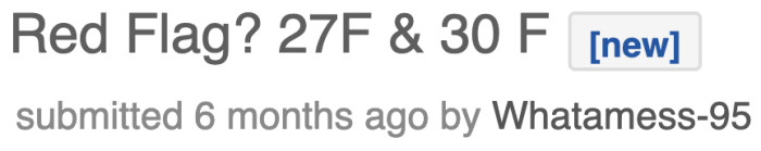 A woman wonders if the girl she's dating is raising a red flag. She asked for opinions from an online community.