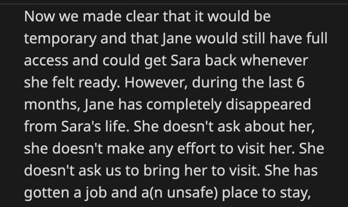 OP said she doesn't need any money to video chat with her daughter. Plus, OP and her wife would only be too happy to bring Sara to Jane if she asked for it.