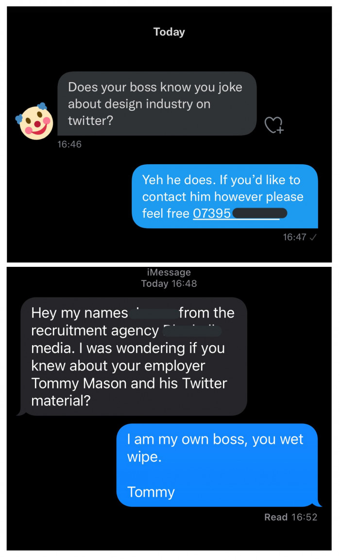 4. “A story of two parts. Recruiter edition 😂😂😂”