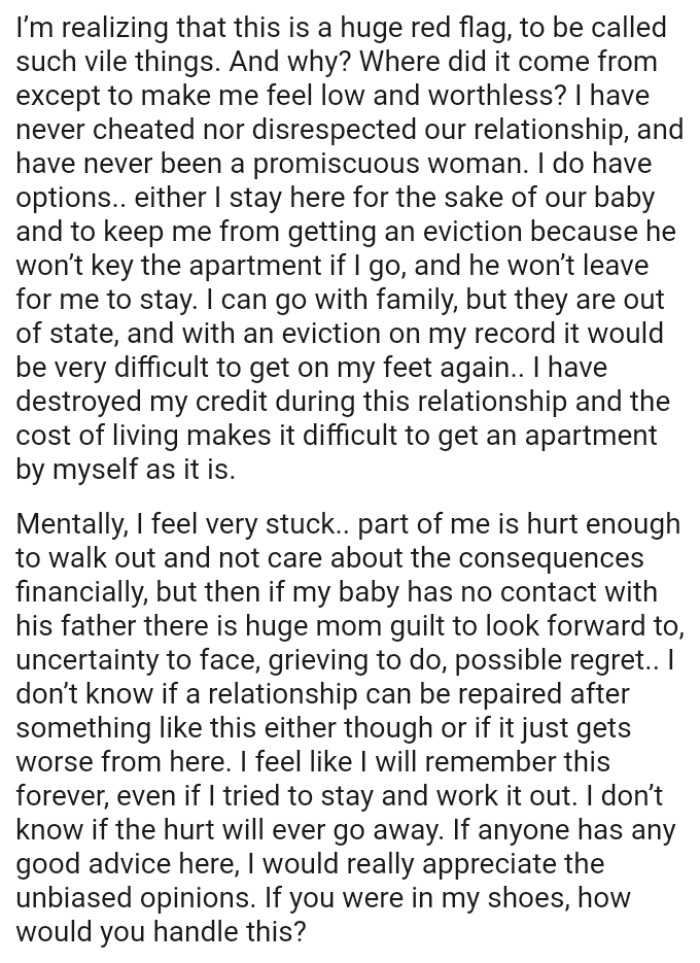 The cost of living makes it difficult to get an apartment by herself as it is