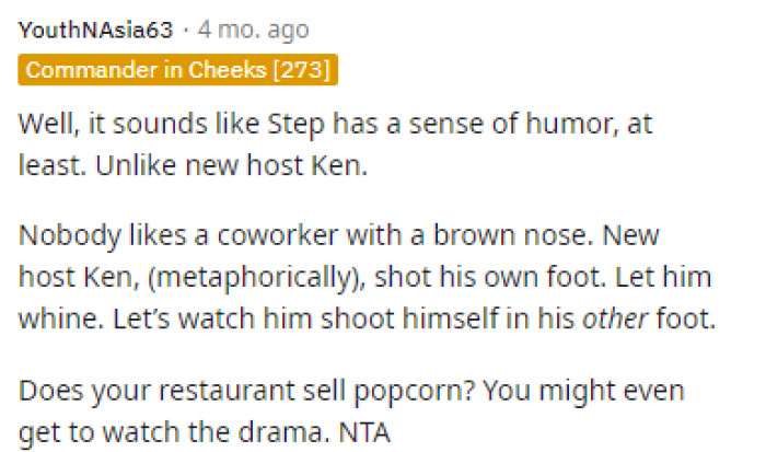Many people said that OP was NTA and that they just called someone out for acting ridiculously and wrong.