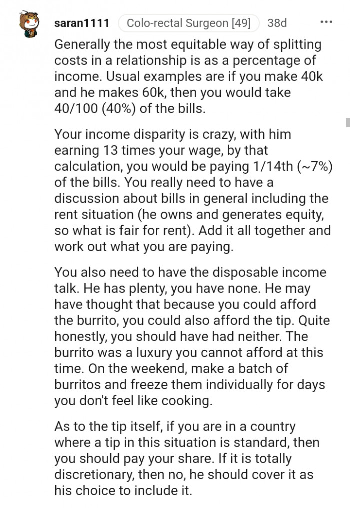 The difference in your incomes is significant