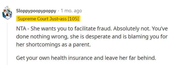 Getting personal health insurance and distancing oneself seem like the next logical steps.