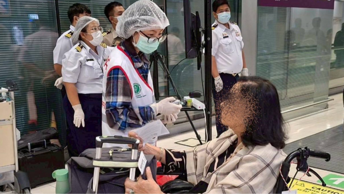 Airport screening area with isolation barriers, helping reduce Nipah virus transmission risks