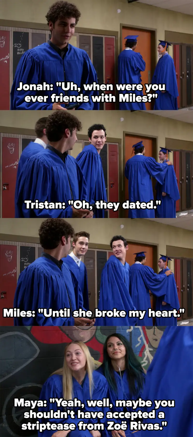 13. In Degrassi: Next Class, when Miles and Maya referred back to their relationship from earlier seasons.