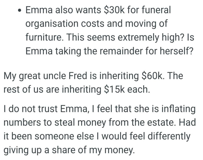 The funeral organisation costs seems extremely high