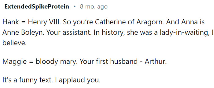 Some historical parallels here... And it does sound like the story is made up