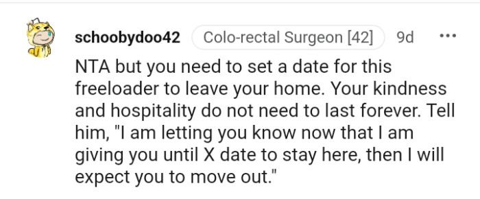 Your kindness and hospitality can't last forever.