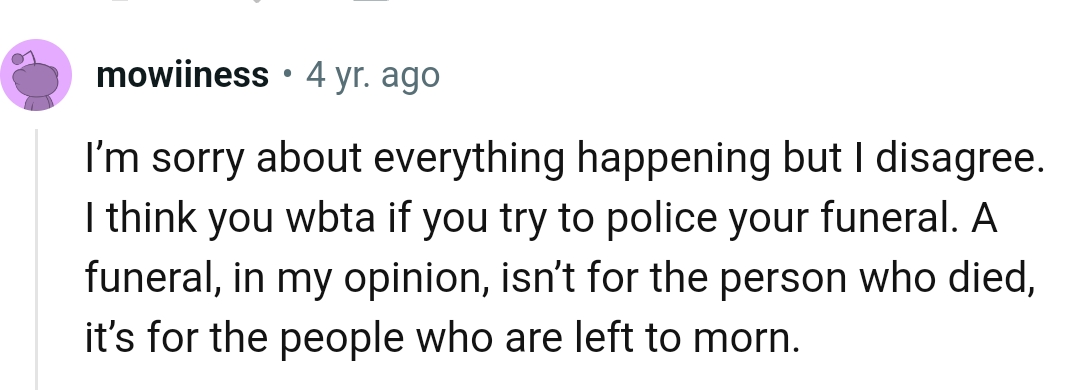 Let's head into the comments section and find out what other Redditors have to say regarding the story