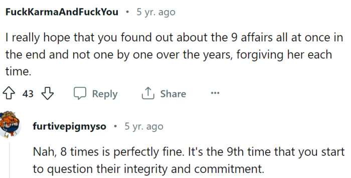 Some funny comments here: