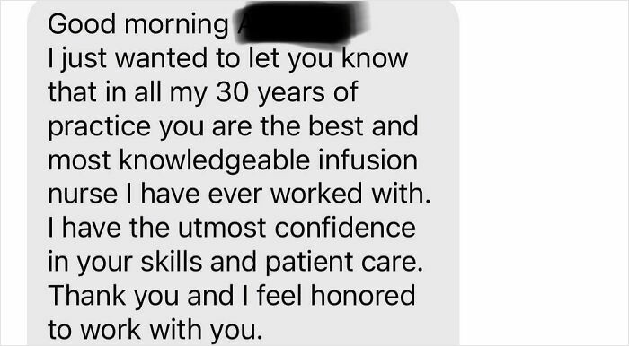 "Received This Text Out Of The Blue From One Of The Doctors Today, Totally Made My Day"