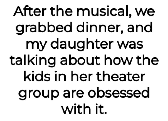 After the outing, they went to grab dinner, and her daughter talked about their outing