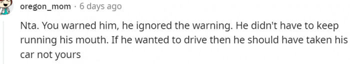 14. He didn't have to keep running his mouth