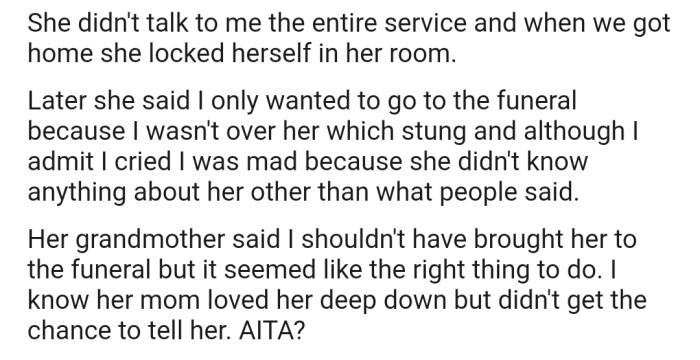 His daughter has been mad at him ever since