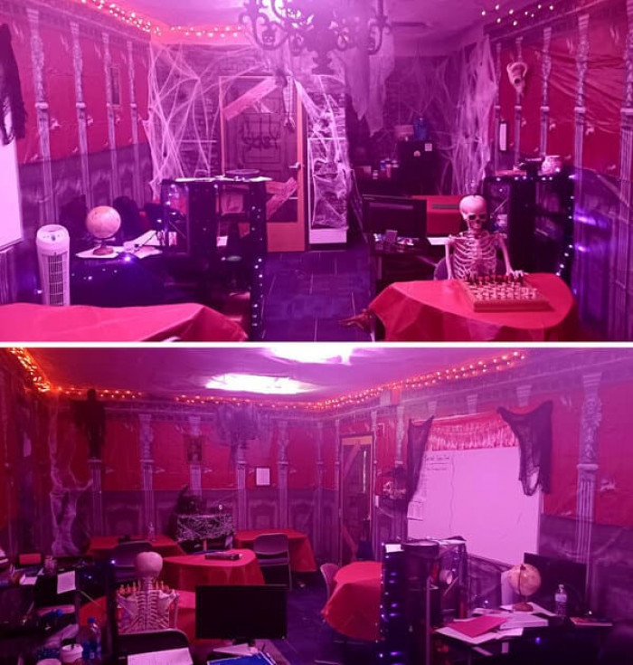 This entire room is Halloween-themed, and we're living for it.