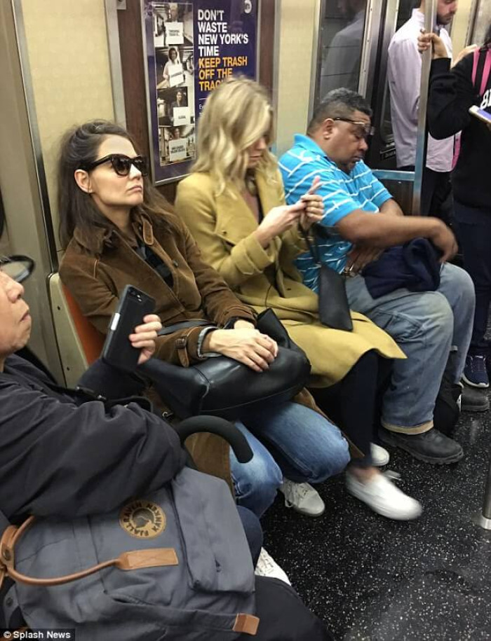 9. Katie Holmes sighted on public transport