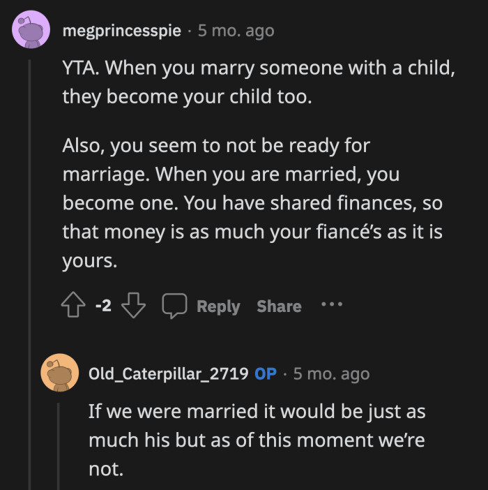 OP said this would have been a very different story if she and Brian were already married
